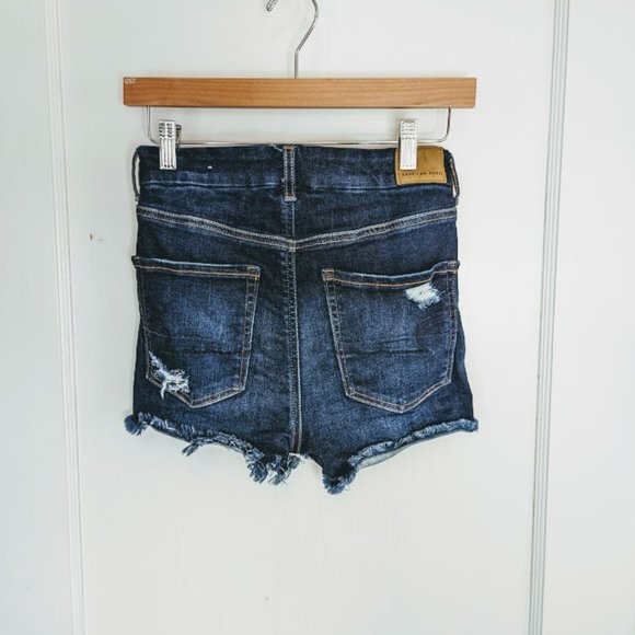 American Eagle Curvy Hi-Rise Shortie cutoff denim shorts - Size 2 - Picture 4 of 10